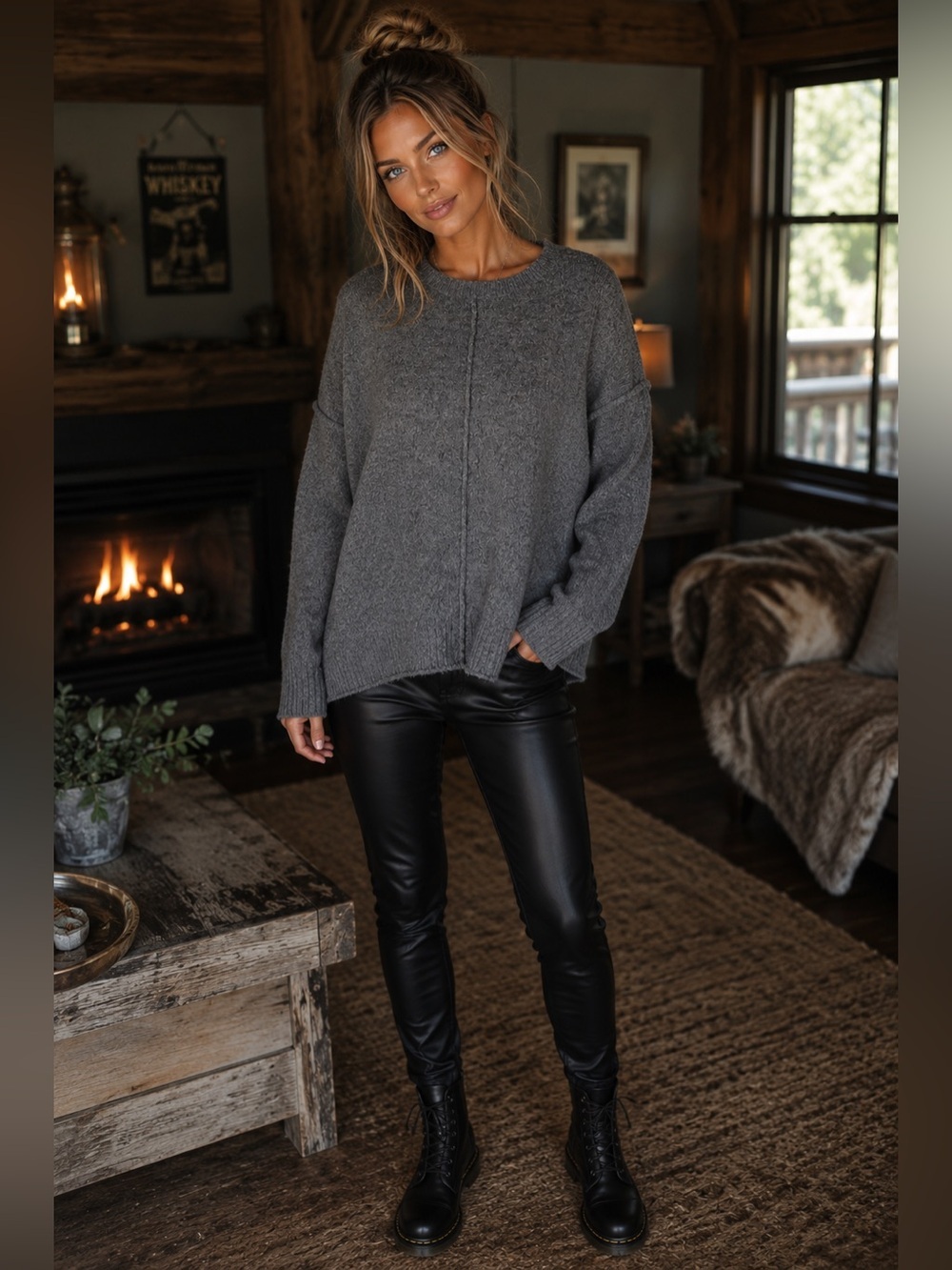 Buffalo David Bitton Grey Cropped Sweater Large L